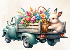 Rabbit with flowers (24-2)