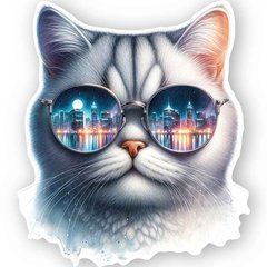 Фігурна листівка "Кіт в окулярах" (15)