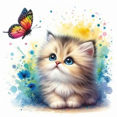 Kitten with a butterfly (3)