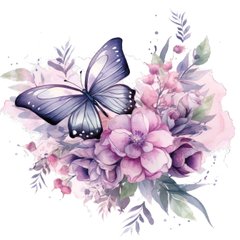 Butterflies in flowers (24-5)
