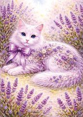Postcard "Cat-flower" (26-5) AI