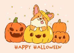 "Cheerful Corgi" Greeting Card (26-2)