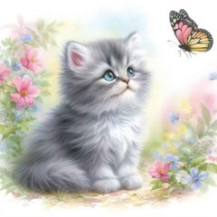 Kitten with a butterfly (5)