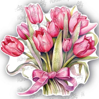 Shaped postcard "Tulips" (1)