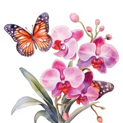 Butterflies in flowers (24-8)