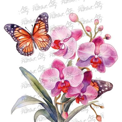 Butterflies in flowers (24-8)
