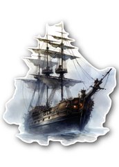 Figure postcard "Pirate ship"