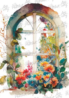 Window with flowers (23-1)