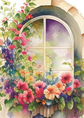 Вікно з квітами (23-4)