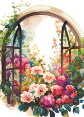 Вікно з квітами (23-5)