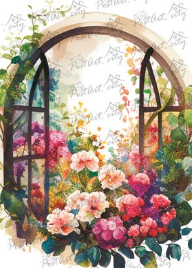 Window with flowers (23-5)