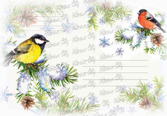 Envelope "Birds on a twig"