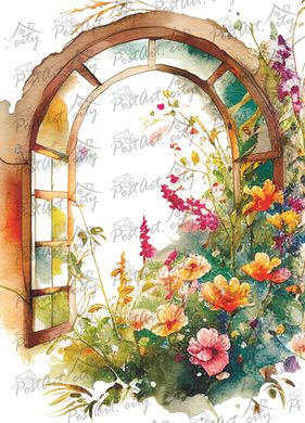 Window with flowers (23-6)