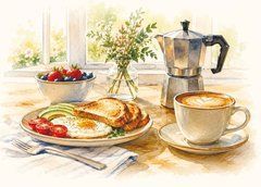 "Breakfast" Postcard (26-10)