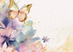 Метелики у квітах (24-13) (дизайнерський картон, льон)