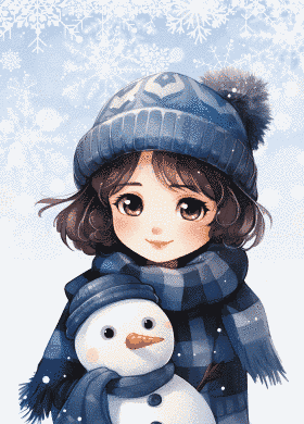 Дівчинка з сніговиком (1)