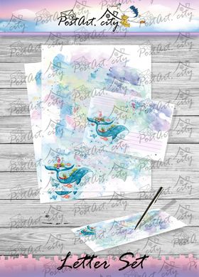 Letter set Whale and the sea (set of 8 units)