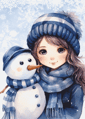 Дівчинка з сніговиком (2)