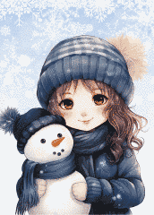 Дівчинка з сніговиком (5)