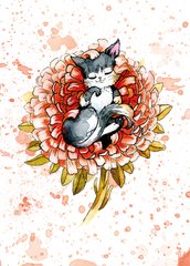 Cat and flower (9)