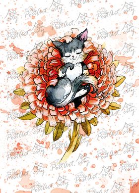Cat and flower (9)