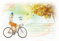 Конверт Девушка на велосипеде