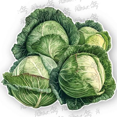 Shaped postcard "Cabbage"