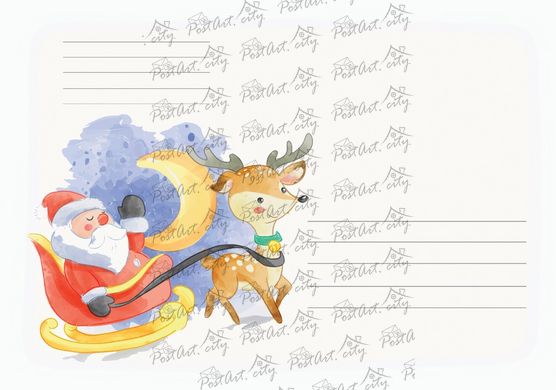 Santa and Deer Envelope