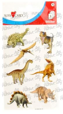 Наклейки "Динозаври" (3 лист.), 8х12,5 см