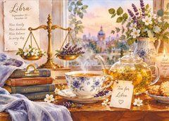 Листівка "Чай. Знаки зодіаку. Ваги"