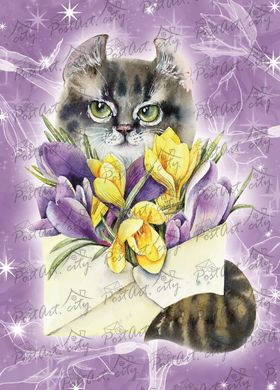 Cat with flowers (1)