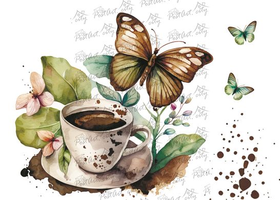 Coffee and a butterfly (23-1)