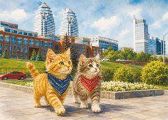 Postcard "Traveling Ukraine: Cats" (26-7)