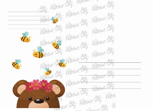 Envelope "Bear with bees"
