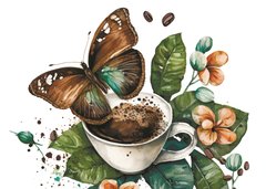 Coffee and a butterfly (23-3)