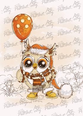 Owl with a balloon
