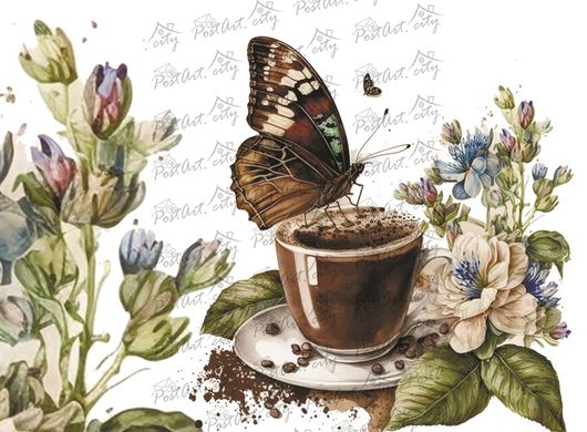 Coffee and a butterfly (23-4)