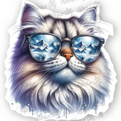 Фігурна листівка "Кіт в окулярах" (1)