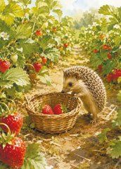 Postcard "Hedgehogs and Berries" (26-2)
