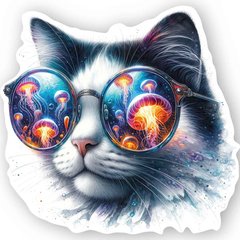Фігурна листівка "Кіт в окулярах" (2)