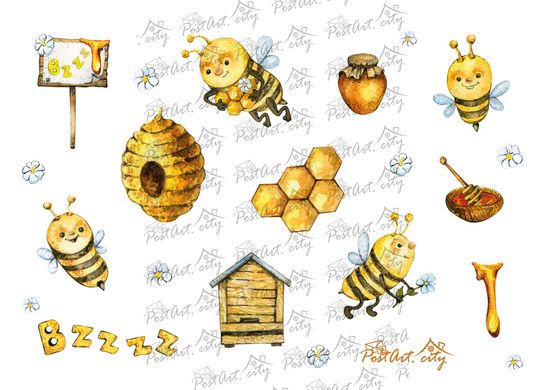 Bee stickers set