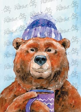 Teddy bear with coffee