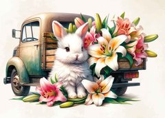 Rabbit with flowers (24-5)