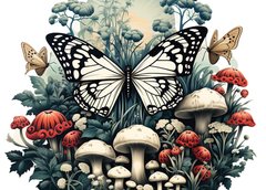Mushrooms and butterflies (23-5)