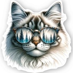 Фігурна листівка "Кіт в окулярах" (9)