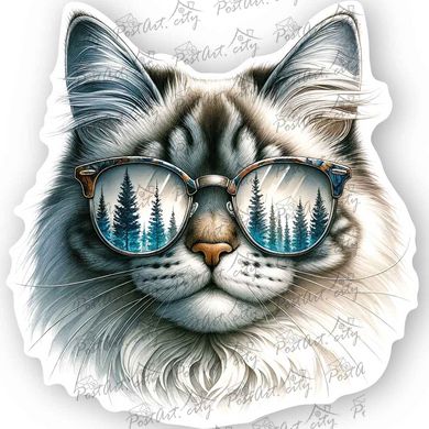 Фігурна листівка "Кіт в окулярах" (9)