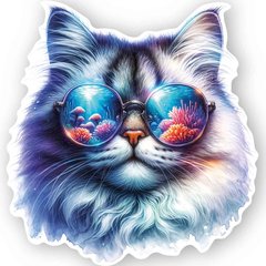 Фігурна листівка "Кіт в окулярах" (10)