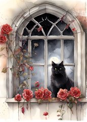Cat on the windowsill (23-2)