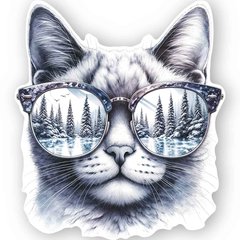 Фігурна листівка "Кіт в окулярах" (13)