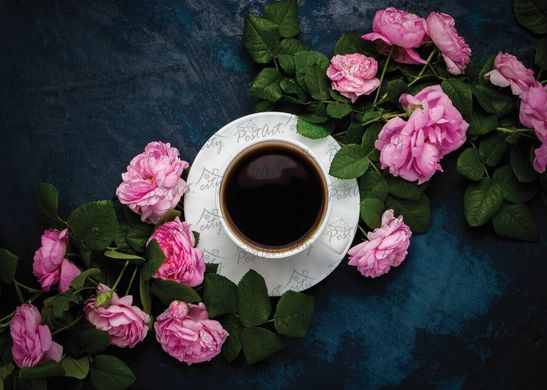 Coffee with roses